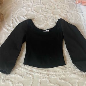 ASOS black puff sleeve crop top